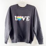 Spiritual Gangster Love Graphic Rainbow Heart Pullover Crewneck Sweatshirt Gray Photo 1