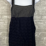 Free People  All The Right Moves Gray and Black Beaded Tweed Lace Dress Photo 0