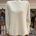 SheIn NWOT  Off White Long Sleeve Textured Crew Neck Sweater / XL Photo 1
