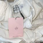 Hello Molly Womens Shirred Strappy Open Back Maxi Dress White Size Medium NWT Photo 5