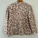 Ann Taylor Factory Crew Neck Cream Pink Animal Print Sweater Sweatshirt Medium Photo 3