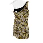 ZARA NWT Floral Ruched One Shoulder Mini Dress Metallic Size XS NEW Photo 1