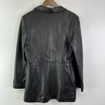 Harvé Benard Harve Benard Single Button Long Leather‎ Blazer Coat Black Size L Photo 5