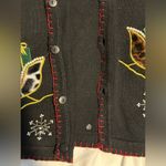 Victoria Jones Vintage  Holiday Christmas Santa Claus Sled Sweater Cardigan - S Photo 7
