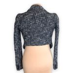 Vintage 90s Ya Ya Cropped Black White Tweed Jacket Blazer Small Preppy Old Money Photo 3