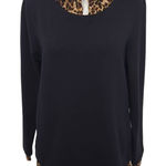 Isaac Mizrahi Black Leopard Layered Top Size Small Leopard Blouse Photo 0