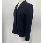 Vintage Emanuel Ungaro Wool Pinstripe Blazer Covered Button Down Black Womens 8 Photo 3