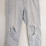 Hollister Light Wash High Rise Destroyed Mom Jeans Photo 0