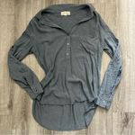 Cloth & Stone  by Anthropologie Steel Gray Button Up Pullover Blouse Size Small Photo 0