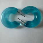 Blue Acrylic Hoop Earrings Photo 1