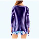 Lilly Pulitzer Elba Sweater COASTAL SHELL STRIPE Twilight Blue size M Photo 1