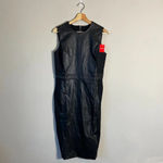 Spanx NWT  Leather-Like Combo Fitted Sheath Dress Womens Medium Luxe Black 20393R Photo 4