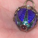 Enameled Faberge Russian Egg Acorn Charm Pendant Blue Photo 7