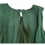 Madewell Sleeveless Crewneck pleated Top Summit Green Christmas holiday party Photo 4