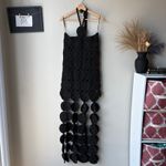 NEW Simon Miller Dress Beep Beep Fringe Black Crochet Halter Maxi Dress Size M Size M Photo 2