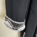 French Collizioni Jacket Womens Medium Beaded Sequin Embroidered India Black Photo 5