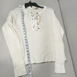 Lovestitch  Cream Lace Up Scoop Neck Sweater Size Large EUC Photo 10