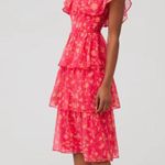 Amanda Uprichard  tiered off the shoulder romantic ruffle dress XS VENEZIA MIDI Photo 1