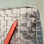 Elliott Lucca Gold Metallic Basket Weave Woven Leather Crossbody‎ Bag Purse Photo 12