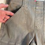 Spanx Stretch Twill Ankle Cargo Pants Patch and Button Flap Pockets Gray/Green S Photo 8