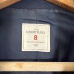 Gap The Academy Ponte Blazer Jacket Women's 8 Navy Blue Black Trim Career Formal Photo 6