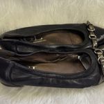 AGL Attilio Giusti Leombruni Black Leather Patent Ballet Flats Buckle Detail 8.5 Photo 0