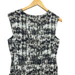 Ann Taylor  Silk Blend Paint Strokes Print Plunge Sheath‎ Midi Dress Size 6 Photo 3