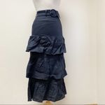 Capulet  Paula Ruffle Tiered Belted Skirt Midi Black XS Photo 47