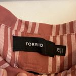 Torrid Peach/White Striped Paper Bag Casual Shorts Photo 2