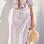 Anthropologie Charlie Holiday Purple Midi Cut Out Dress Photo 0