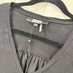 DKNY  Women’s Medium Black Vneck Short Sleeve Tee Photo 1