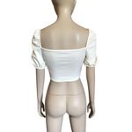 Boohoo White Short Sleeve Crop Top Photo 3