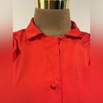 Dana AshleyVintage Red Button Down Collard Shorts Sleeves.Pleated Blouse Sz 10. Photo 9
