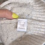 Mak Long Sleeve Cable Knit Sweater Midi Dress Tan Size L Photo 3