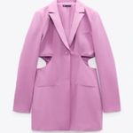 ZARA 🔆  Purple Cutout Blazer with Notched Lapels and Tailored Fit - Size Small Photo 1