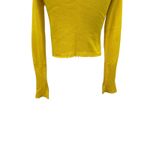 Intermix  Cashmere Sweater Cropped Raw Hem Neon Yellow Size XS Photo 9