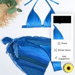 SheIn 3pack Ombre Micro Triangle Bikini Swimsuit & Beach Skirt Photo 3