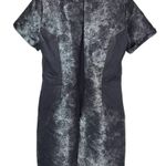 Kaelen Lambskin Leather Side Panel Mini Cocktail Dress in Silver Photo 6