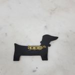 Vintage Dachshund Pin 3" Gold Tone Handmade Wiener Dog Brooch‎ Lapel Stick Photo 9