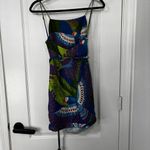 Farm Rio  women MACAW PRINT MINI WRAP DRESS in Blue Multi Photo 3