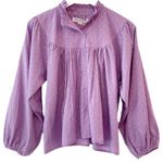 Emerson Fry India Collection Emmaline Lavendula Gold Dot Blouse size large Purple Photo 0