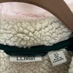 L.L.Bean Green Zip Up Sweatshirt with Cream Sherpa Collar Woman’s Size XS Photo 1