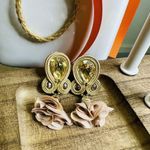 Handmade Dangle Drop Earrings with Chrystals Soutache handcrafted UniqueJewelry Photo 8