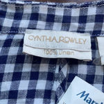 Cynthia Rowley linen gingham blazer, blue & white. 100% linen. NWOT. Size S Photo 4