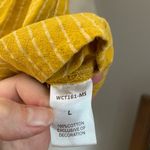 THML  Anthro Short Sleeve Yellow Embroidered Striped Boho Babydoll Top Size Large Photo 5