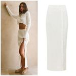 Sabo Skirt Sabo Raine White Ribbed Maxi Skirt Photo 1