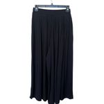 ZARA Black High Waist Pleated Wide Leg Culotte Pants Photo 8