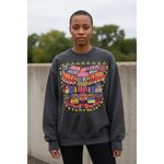 Hanes Vtg 90's Susan Costello Sweatshirt XL Black Totem Pole Aztec Indian Pop Art Photo 1