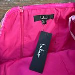 Lulus NWT  Upgraded Event Pink Jacquard Strapless Bustier Midi Dress ~ Sz XL 🧡🍄 Photo 11