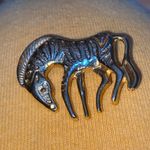 Vintage Gold Tone Zebra Pin Brooch Gold Photo 3